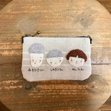 「昭和の子供」アップリケ小銭入れ