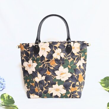 和モダンの花　2Wayバッグ(グリーン)