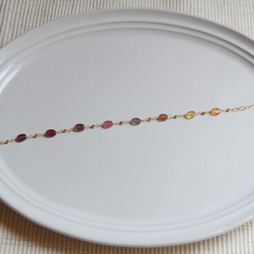 オーバル型トルマリンのブレスレットno.2 14kgf