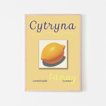レモン アートポスター 縦長 インテリア A3 イラスト れもん 絵 檸檬 夏