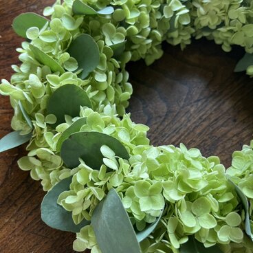 ♦受注制作フレッシュリース♦アナベルとユーカリ♬