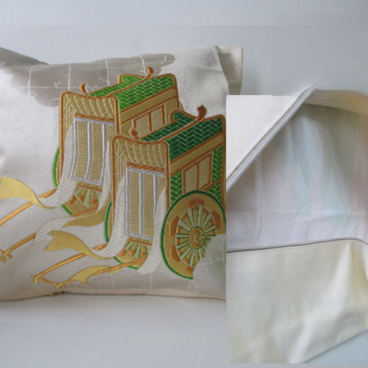 u146　裏地付　帯 クッションカバー　座布団カバー　ファスナー　40x40cm　おしゃれ