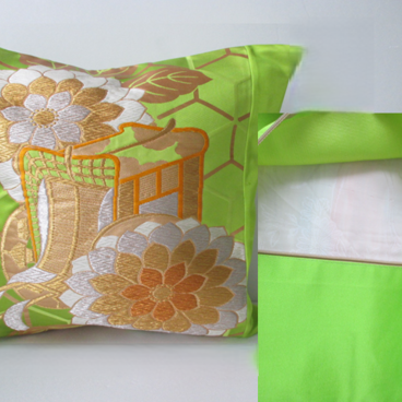 u147　裏地付　帯 クッションカバー　座布団カバー　ファスナー　40x40cm　おしゃれ