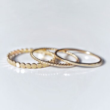 スキニーリング３本セット 14kgf ピンキーリング対応 重ね付け シンプル 華奢 ご褒美 ギフト