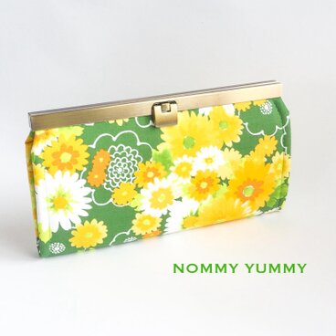 口金長財布   Bouquet グリーン  ＊495＊