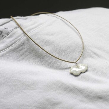 七宝焼 　ネックレス　雲（白）SV999　