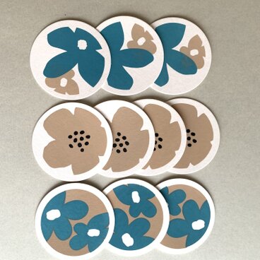 【紙コースター】花柄10枚セット|使い捨て|アウトドア|レジャー|デイユース