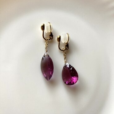 高品質フローライトのアンシンメトリーイヤリング、ペンダントトップ