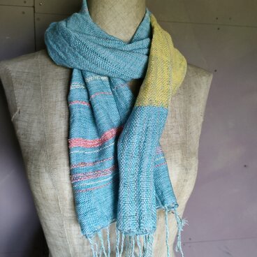 残糸利用　綿マフラー　送料無料　[糸と糸]