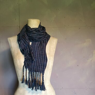 残糸利用　綿マフラー　送料無料　[糸と糸]