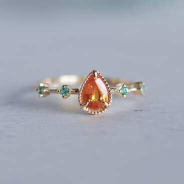 ビタミンカラーサファイア＆エメラルド リング / K10YG【1点限り】