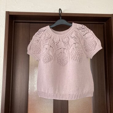 紫陽花のレーシーニット　＊くすみピンク＊