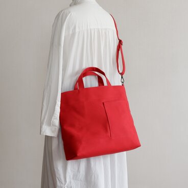 2wayプランプトート 赤 / 8号帆布