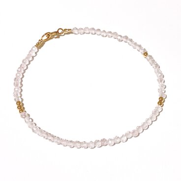 天然石 モルガナイト*ゴールドビーズのブレスレット（K14GF）