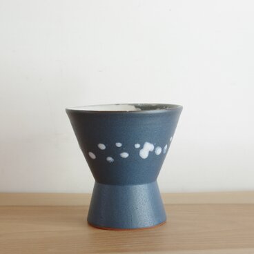 ゴブレット・マット・紺・ドット
