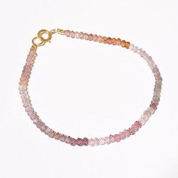 天然石　スピネル*マルチカラージュエルブレスレット（K14GF）