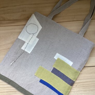 リネンのコラージュトートバッグ