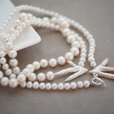 【drop】silver925 枝パールロングネックレス