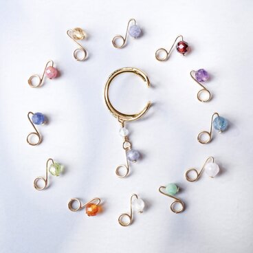 【誕生石が選べる】八分音符 片耳 イヤーカフ 音符 音楽 天然石 アクセサリー ギフト対応 プレゼント