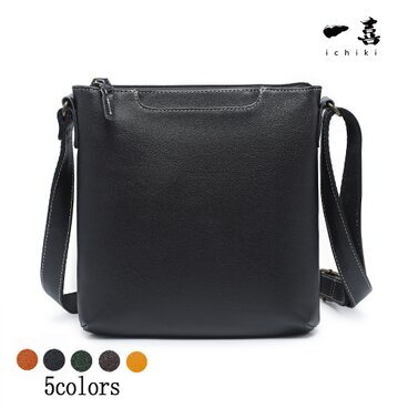 ショルダーバッグ 本革レザー 肩掛け 縦型 高品質　メンズ　手作り ポシェット　お出かけ　通学通勤　ブラック　W19