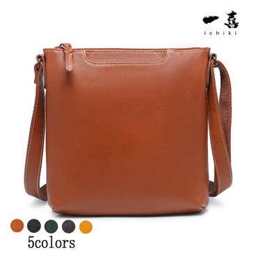 ショルダーバッグ 本革レザー 肩掛け　新品 縦型 高品質　手作り ポシェット　お出かけ　通学通勤　茶色　W23