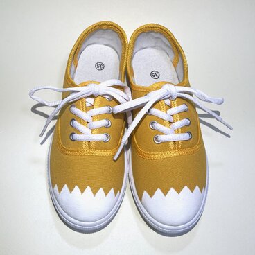 △卵殻ジグザグ▽ イエロースニーカー (22.5cm〜28.0cm) オーダーでカラー変更可能