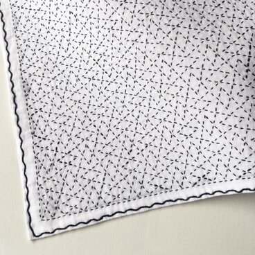 刺し子のふきん/カバー  シンプルな単色カラー『 山形つづき』紺