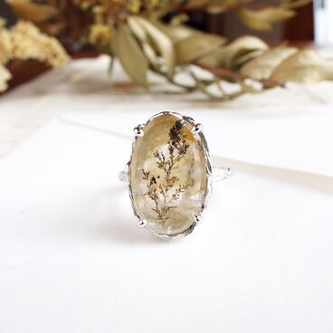 【一点物】デンドリティッククォーツのリング（リラ）