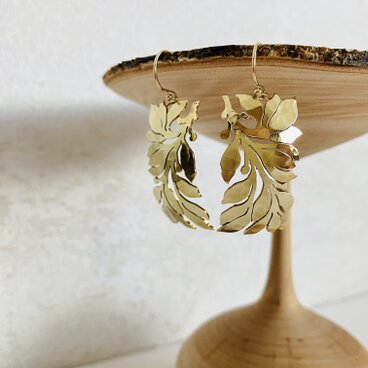 【受注生産】Still Leaf ピアス | 真鍮・サージカルステンレス