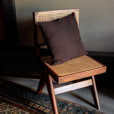 刺し子クッションカバー ブラウン