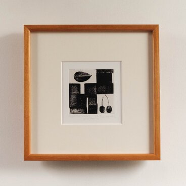 銅版画 "blocks+goumi berries#3"（額装）