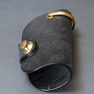 ドイツホックのキーケース　フルグレインブライドル　ブラック　