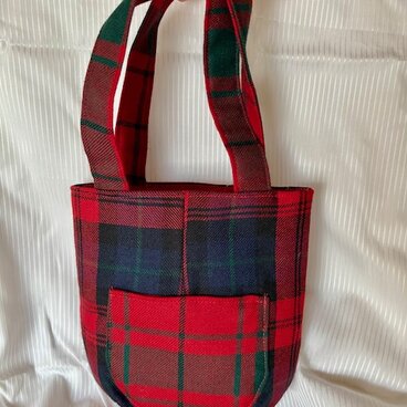 タータンチェックのお散歩バッグ【赤チェック】