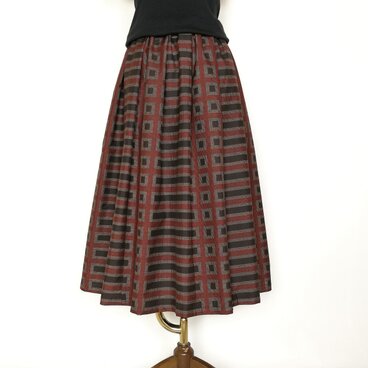 大島紬リメイク＊タックスカート