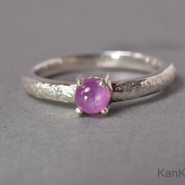 パープルスターサファイアのリング