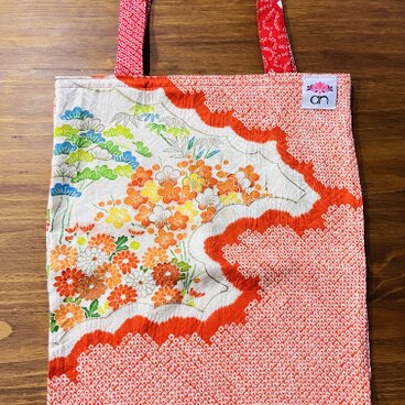 エコバッグ　振袖リメイク　011 着物リメイク　トートバッグ