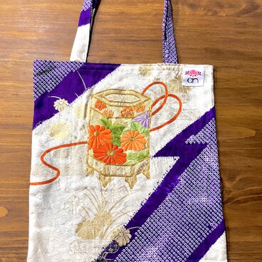 エコバッグ　振袖リメイク　012 着物リメイク　トートバッグ