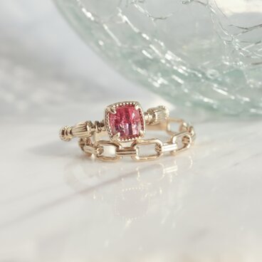 pink バイカラートルマリンリング / K10YG【1点限り】