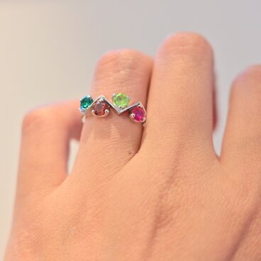 [オーダー]4つの誕生石のリング MERRY
