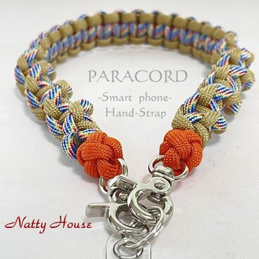 ハンドストラップ スマートホン PARACORD パラコード パラシュート アウトドア ロープ キャンプ 防災 手編み 送料無料