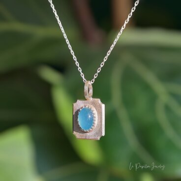 Cadre シーブルーカルセドニー シルバーネックレス