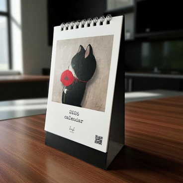 【受注制作】2026年 卓上リング綴じカレンダー(ハガキサイズ)