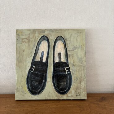 靴｜原画「shoes_ビット」　※木製パネル