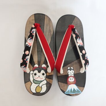 M まねき犬張子 背の高くなる下駄 ミュール