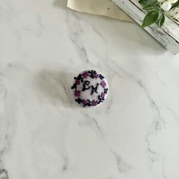 リースブローチ5(紫・紺・LH)