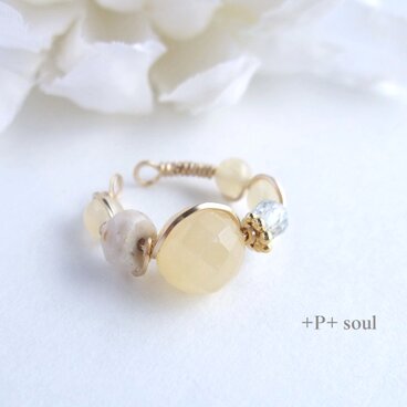 14kgf butter yellowイヤーカフ(片耳) 【YJ-603EC】