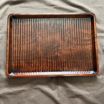 欅拭漆我谷盆　353mm×250mm×24mm　折敷　トレー　№9034