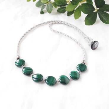 Coin Short Necklace（マラカイト）