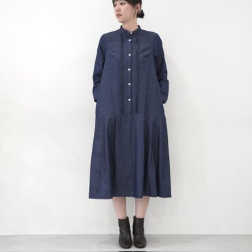 ピンタックが可愛いワンピース長袖 ❤︎ デニム   No.367