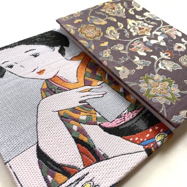 『トランプ〜紫蘭』　竹久夢二　美術名画御朱印帳　B6大判　大正ロマン　モダン　スタイリッシュ　美人画　御朱印帳　桐生織物